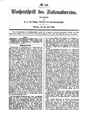 Wochenschrift des Nationalvereins Sonntag 26. Juli 1863