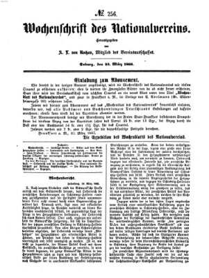 Wochenschrift des Nationalvereins Donnerstag 23. März 1865