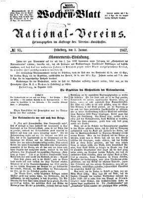 Wochen-Blatt des National-Vereins (Wochenschrift des Nationalvereins) Donnerstag 3. Januar 1867