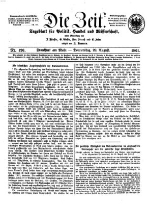Die Zeit Donnerstag 29. August 1861