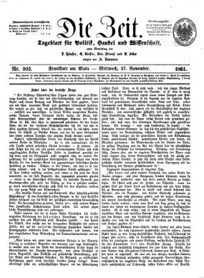 Die Zeit Mittwoch 27. November 1861