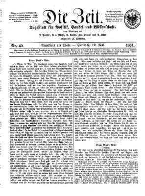 Die Zeit Sonntag 19. Mai 1861