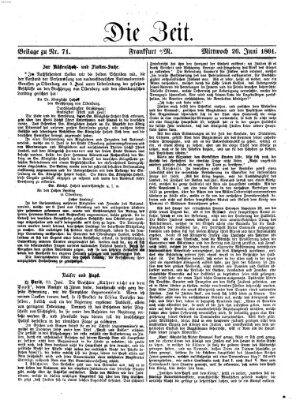 Die Zeit Mittwoch 26. Juni 1861