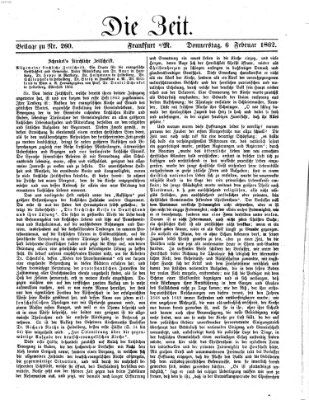 Die Zeit Donnerstag 6. Februar 1862