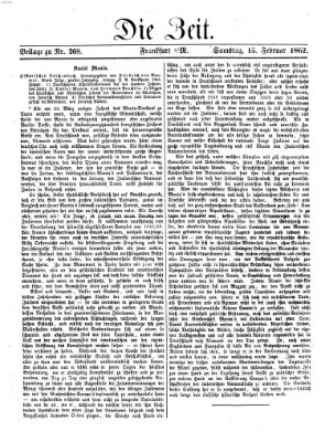Die Zeit Samstag 15. Februar 1862