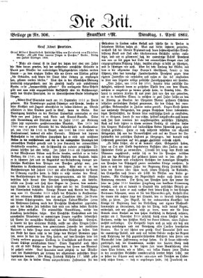 Die Zeit Dienstag 1. April 1862