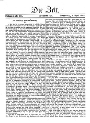 Die Zeit Donnerstag 3. April 1862