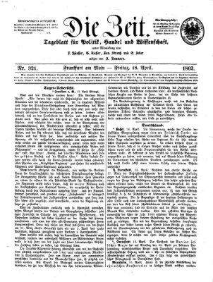 Die Zeit Freitag 18. April 1862