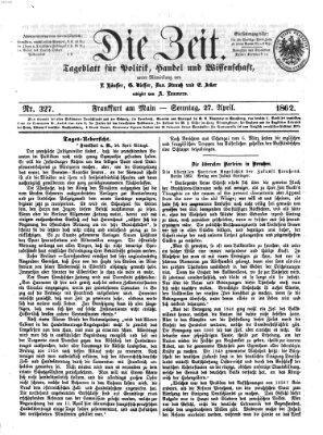 Die Zeit Sonntag 27. April 1862