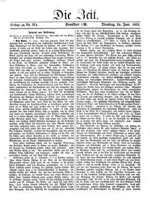Die Zeit Dienstag 24. Juni 1862