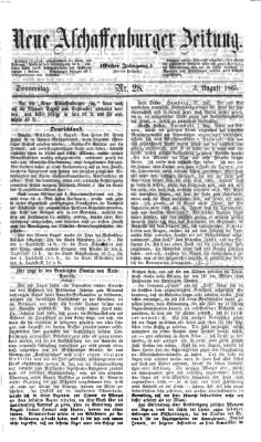 Neue Aschaffenburger Zeitung und Aschaffenburger Anzeiger (Beobachter am Main und Aschaffenburger Anzeiger) Donnerstag 3. August 1865