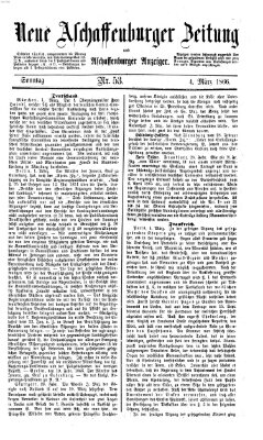 Neue Aschaffenburger Zeitung und Aschaffenburger Anzeiger (Beobachter am Main und Aschaffenburger Anzeiger) Sonntag 4. März 1866