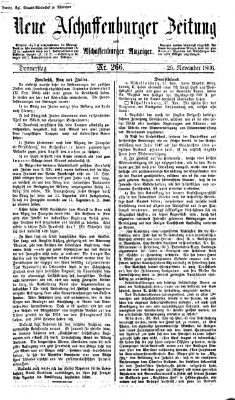Neue Aschaffenburger Zeitung und Aschaffenburger Anzeiger (Beobachter am Main und Aschaffenburger Anzeiger) Donnerstag 29. November 1866