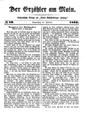 Der Erzähler am Main (Beobachter am Main und Aschaffenburger Anzeiger) Donnerstag 15. Februar 1866