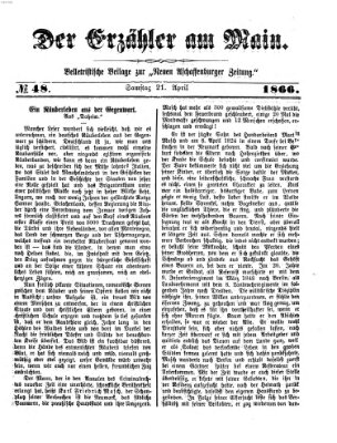 Der Erzähler am Main (Beobachter am Main und Aschaffenburger Anzeiger) Samstag 21. April 1866