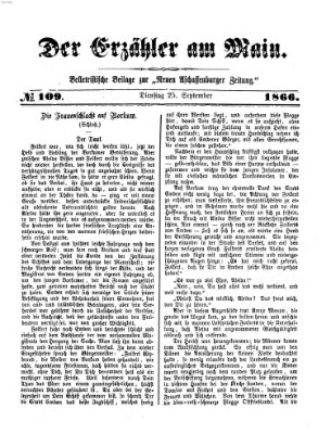Der Erzähler am Main (Beobachter am Main und Aschaffenburger Anzeiger) Dienstag 25. September 1866