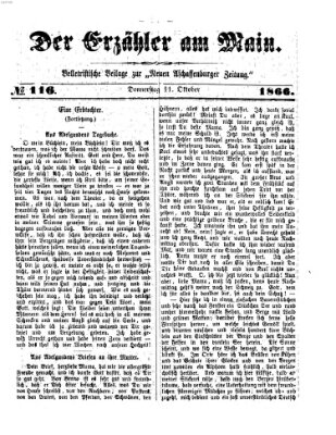 Der Erzähler am Main (Beobachter am Main und Aschaffenburger Anzeiger) Donnerstag 11. Oktober 1866