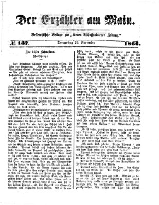 Der Erzähler am Main (Beobachter am Main und Aschaffenburger Anzeiger) Donnerstag 29. November 1866