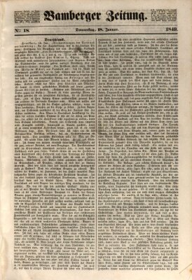 Bamberger Zeitung Donnerstag 18. Januar 1849