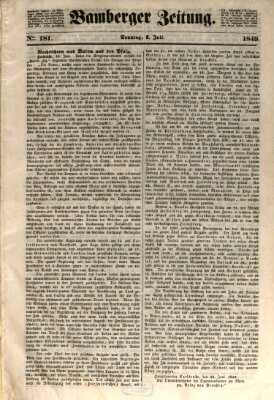 Bamberger Zeitung Sonntag 1. Juli 1849
