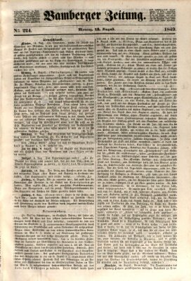 Bamberger Zeitung Montag 13. August 1849