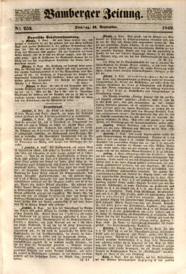 Bamberger Zeitung Dienstag 11. September 1849