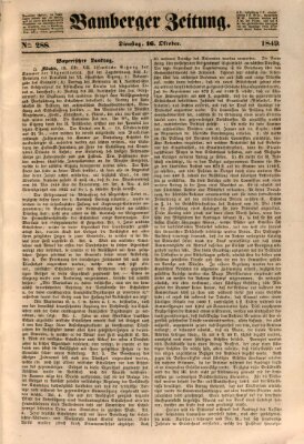 Bamberger Zeitung Dienstag 16. Oktober 1849