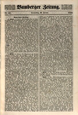 Bamberger Zeitung Donnerstag 17. Januar 1850