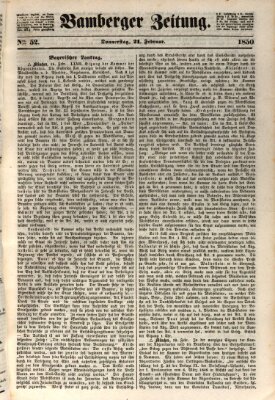 Bamberger Zeitung Donnerstag 21. Februar 1850