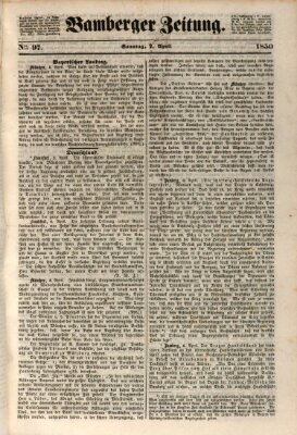 Bamberger Zeitung Sonntag 7. April 1850