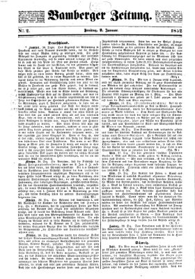 Bamberger Zeitung Freitag 2. Januar 1852