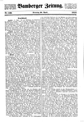 Bamberger Zeitung Sonntag 18. April 1852
