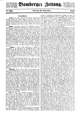 Bamberger Zeitung Sonntag 19. September 1852
