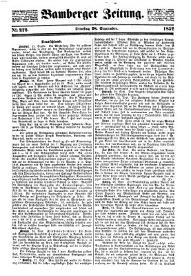 Bamberger Zeitung Dienstag 28. September 1852