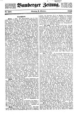 Bamberger Zeitung Sonntag 3. Oktober 1852