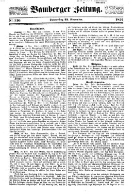 Bamberger Zeitung Donnerstag 25. November 1852