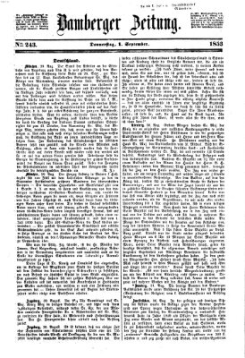 Bamberger Zeitung Donnerstag 1. September 1853