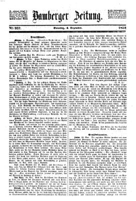 Bamberger Zeitung Sonntag 4. Dezember 1853