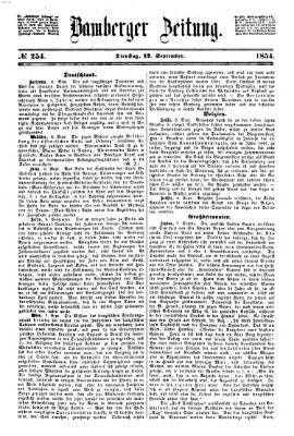 Bamberger Zeitung Dienstag 12. September 1854