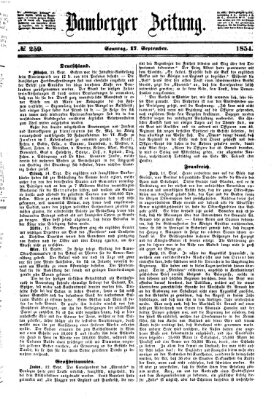 Bamberger Zeitung Sonntag 17. September 1854