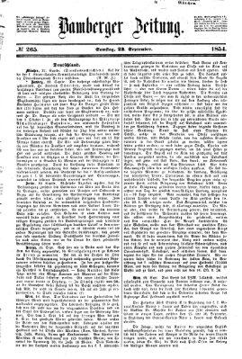Bamberger Zeitung Samstag 23. September 1854