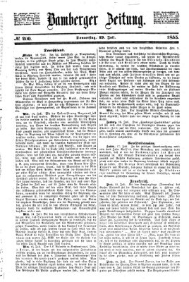 Bamberger Zeitung Donnerstag 19. Juli 1855