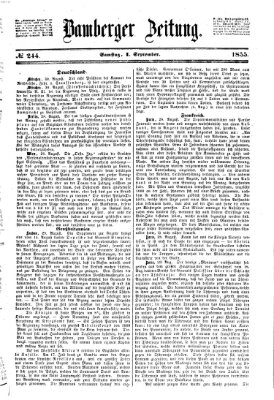 Bamberger Zeitung Samstag 1. September 1855