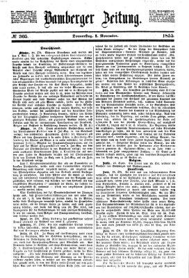 Bamberger Zeitung Donnerstag 1. November 1855