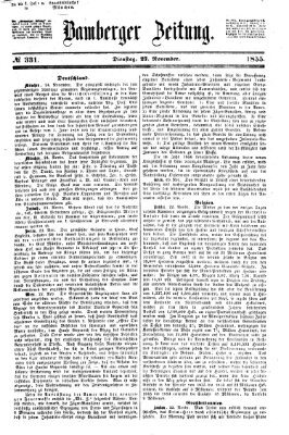 Bamberger Zeitung Dienstag 27. November 1855