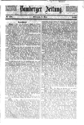 Bamberger Zeitung Mittwoch 7. Mai 1856