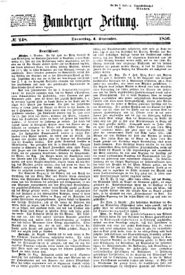 Bamberger Zeitung Donnerstag 4. September 1856