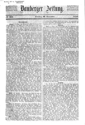 Bamberger Zeitung Dienstag 16. September 1856