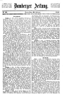 Bamberger Zeitung Donnerstag 19. Februar 1857
