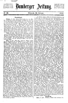 Bamberger Zeitung Mittwoch 25. Februar 1857
